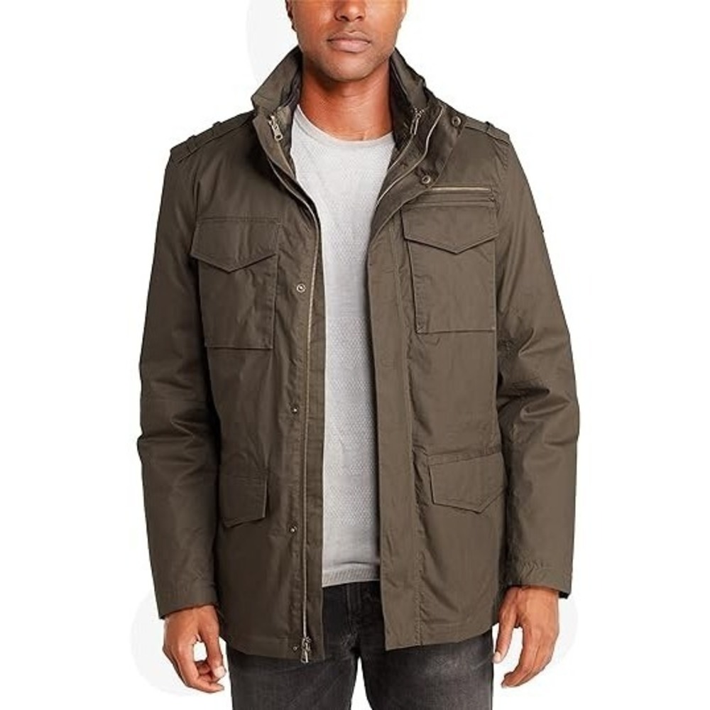 Sean John Water Resistant 3-in-1 Systems Jacket Camouflage Print Inner Coat Med